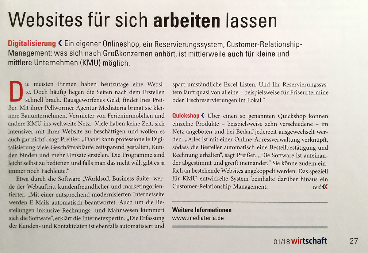 IHK Zeitschrift - Websites für sich arbeiten lassen